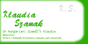 klaudia szamak business card